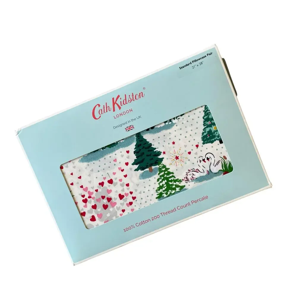 Cath Kidston London Shine Bright Christmas Holiday Standard Pillowcase Set NEW